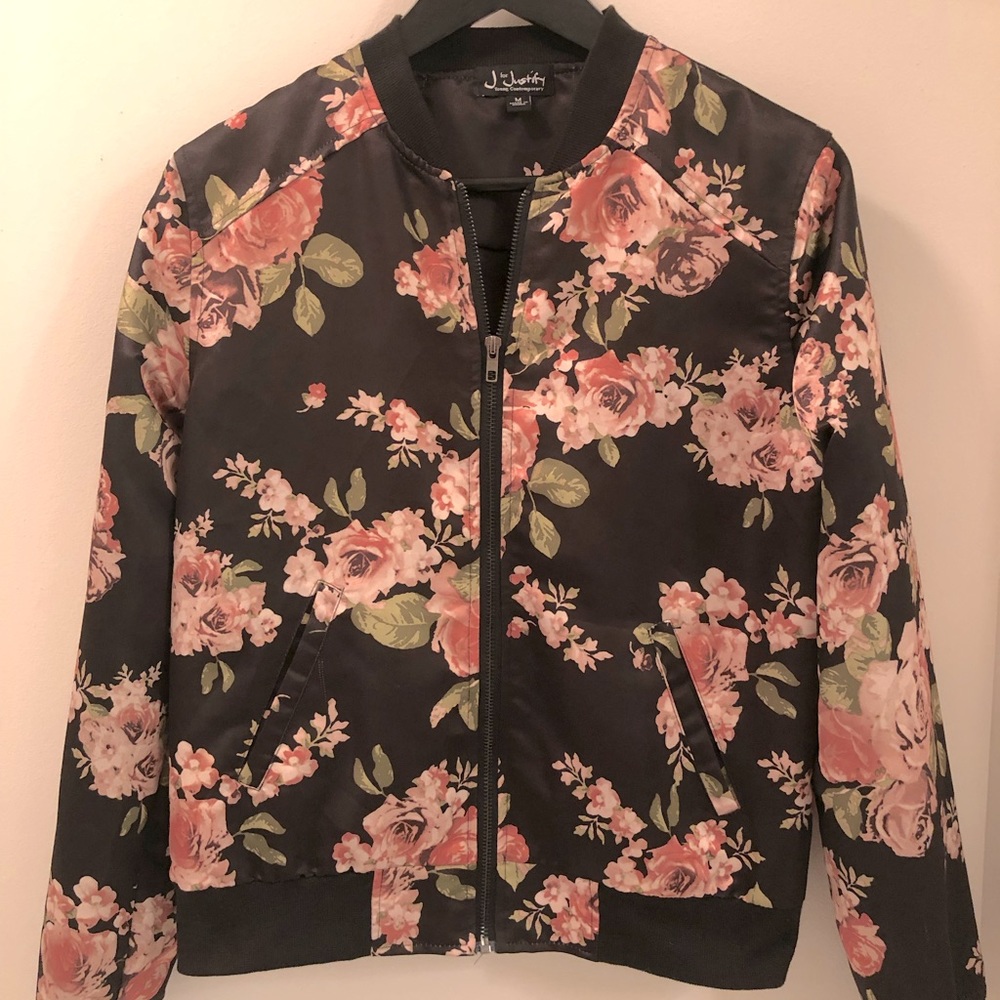 Varsity Style Matte Satin Jacket